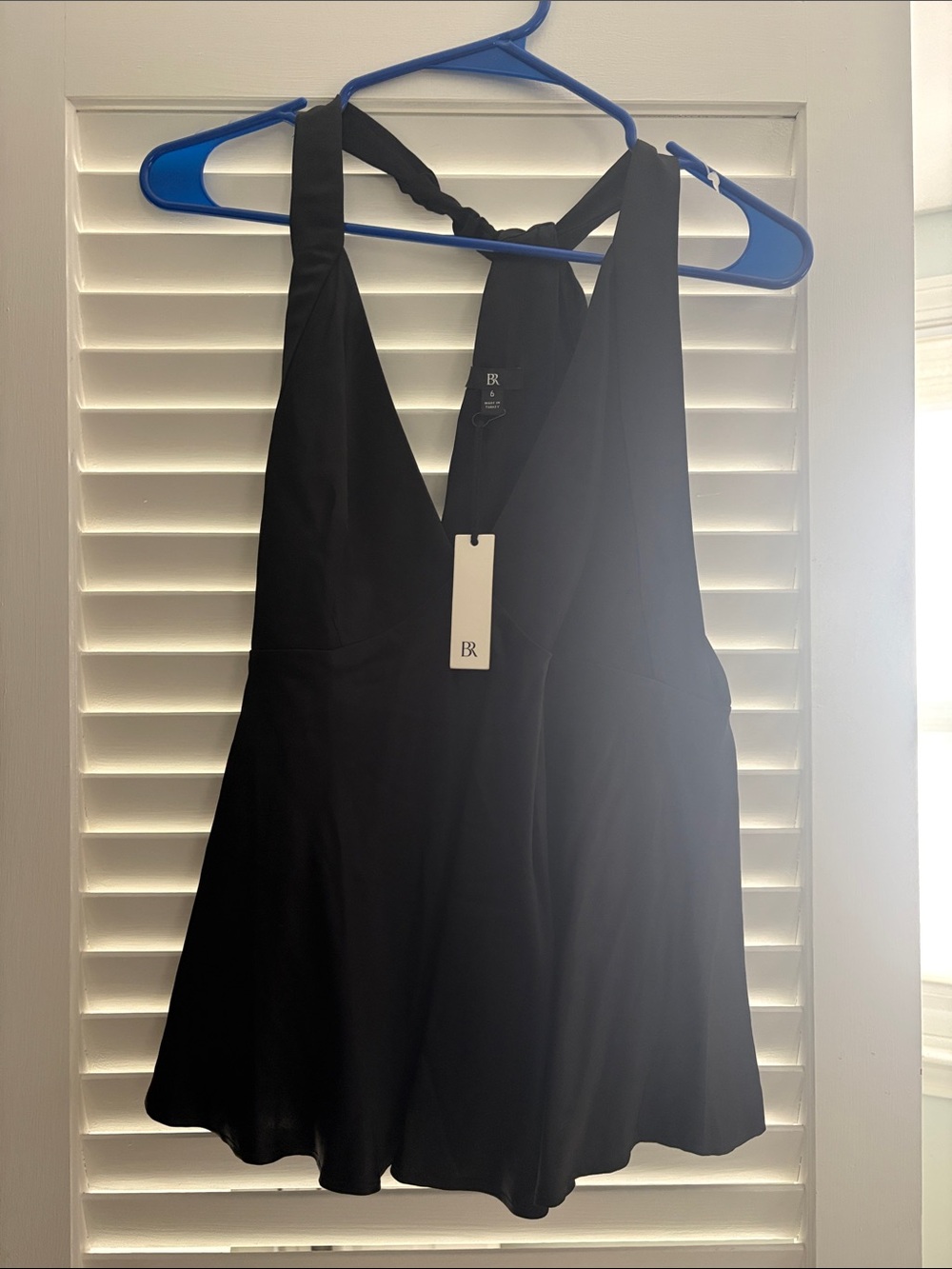 Banana Republic Black V-Neck Halter Romper